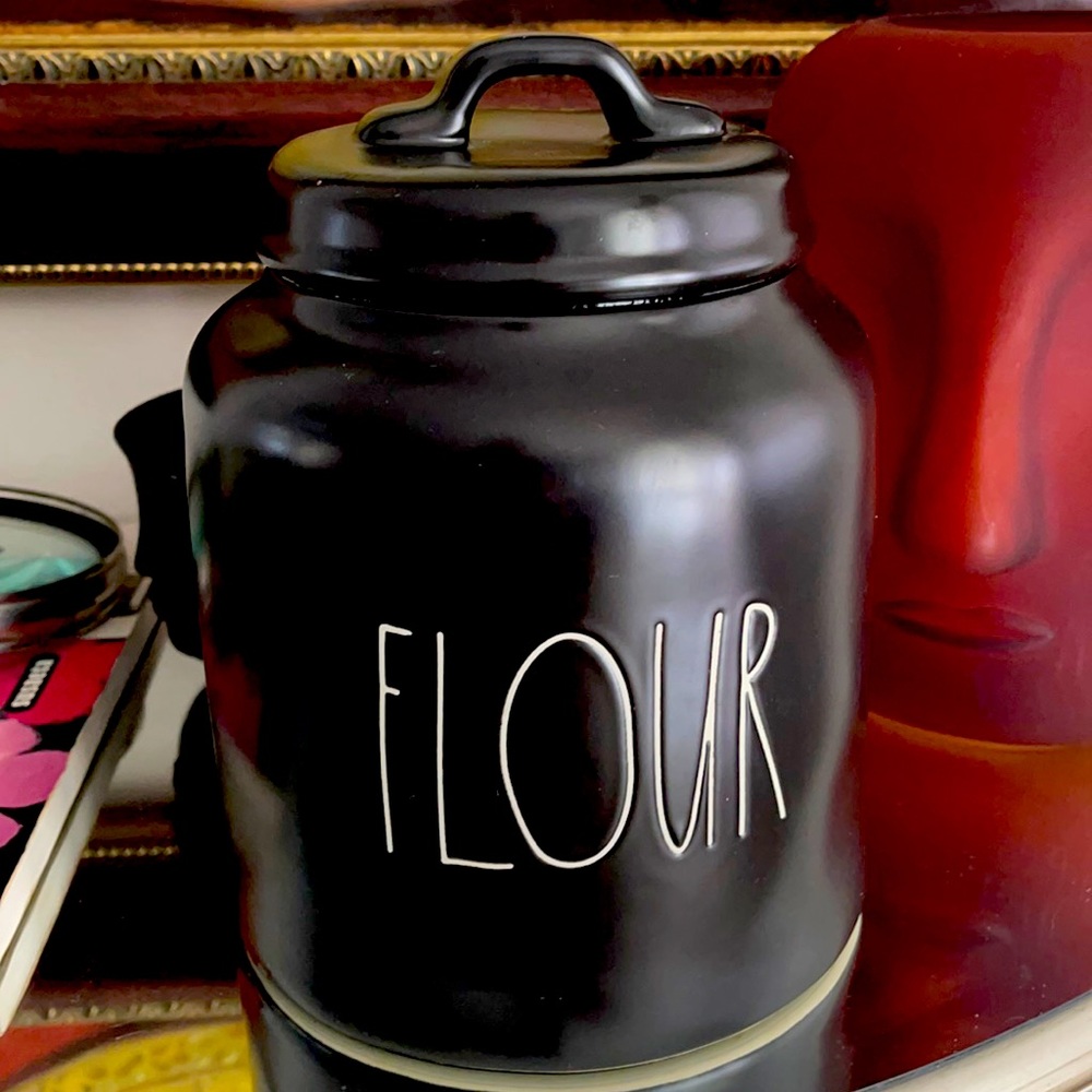 Rae Dunn Flour Black Canister Large